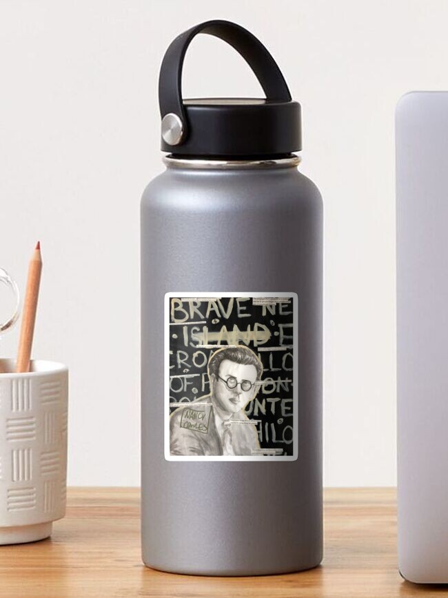 Thumbnail 1 of 3, Sticker, Aldous Huxley - Ink Painting designed and sold by NancyCowlesArt.