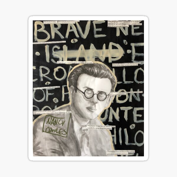 Item preview, Aldous Huxley - Ink Painting designed and sold by NancyCowlesArt.