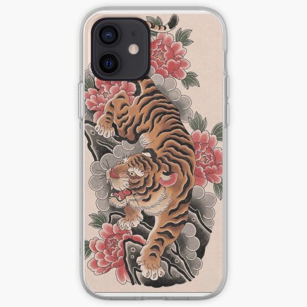 Tiger and Peony iPhone Soft Case