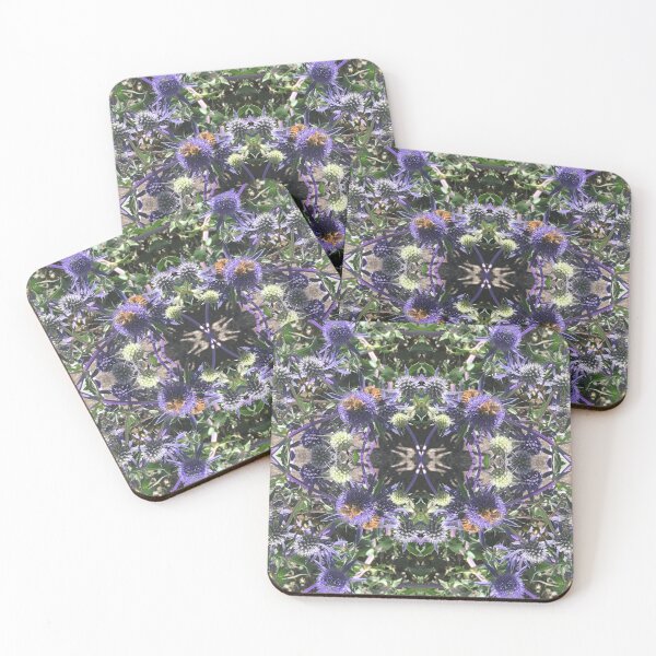 Item preview, Summertime Sea Holly Folly with Bees - Shades of Lilac and Green and Honey designed and sold by RoseAromas.