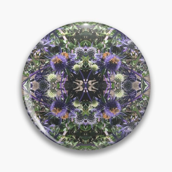 Item preview, Summertime Sea Holly Folly with Bees - Shades of Lilac and Green and Honey designed and sold by RoseAromas.