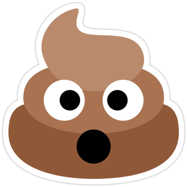 Download "Shocked Poop Emoji" Stickers by Luna Snaps | Redbubble