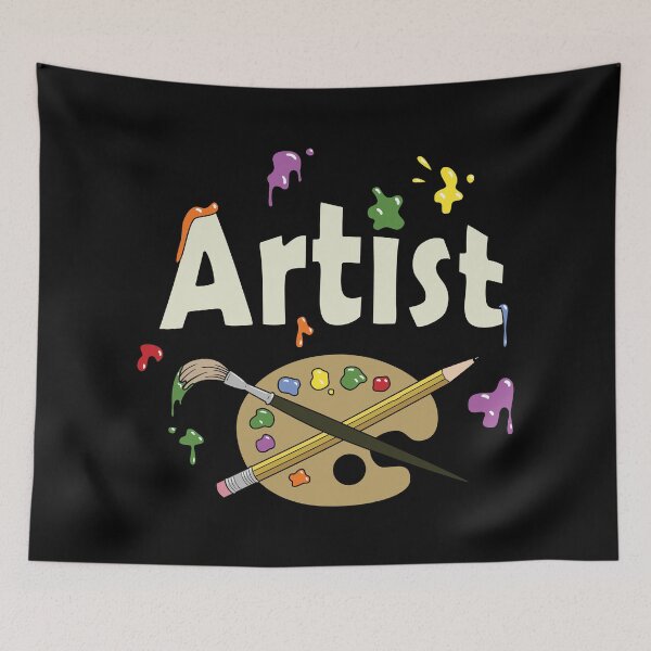 Item preview, Artista con salpicaduras de pintura designed and sold by Red Nebula Studios.