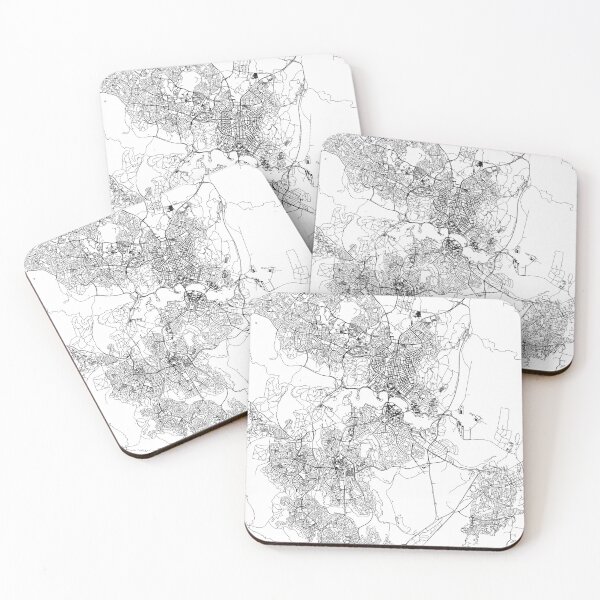 Item preview, Canberra White Map designed and sold by multiplicitymap.