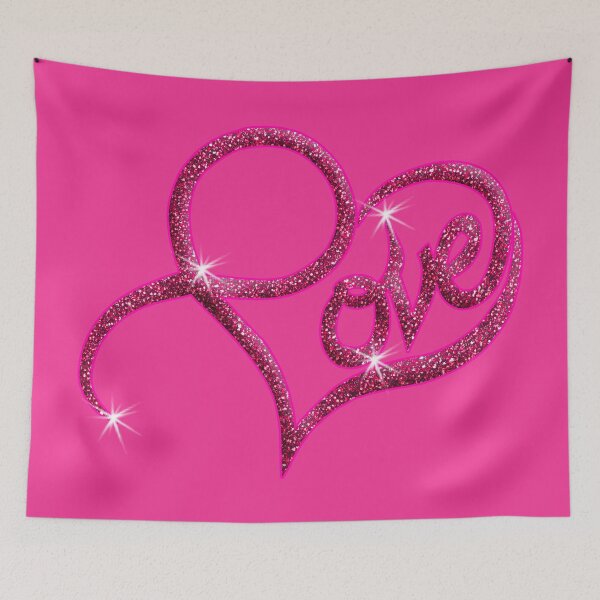 Item preview, Love - The Word Love Shaped Into a Sparkling Glitter Pink Heart designed and sold by Sheila Pressley.