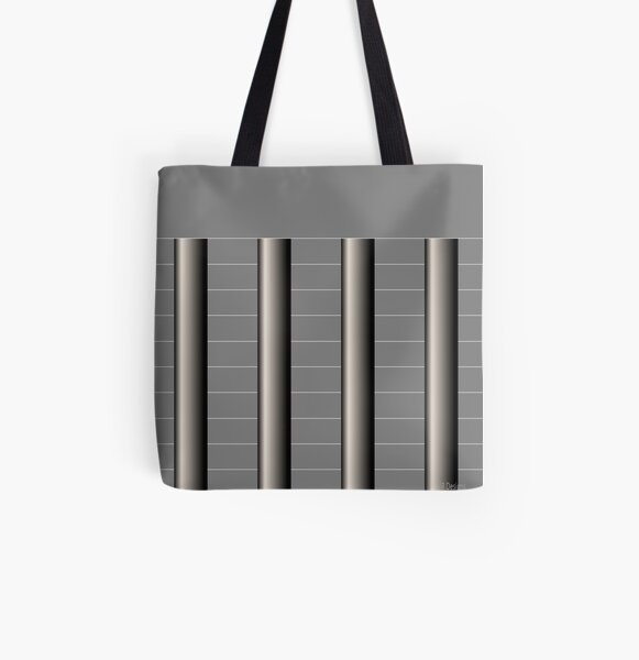 Dynamic Strength grey,black and white geometric design All Over Print Tote Bag