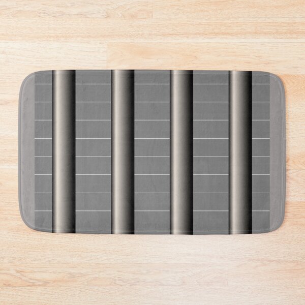 Dynamic Strength grey,black and white geometric design Bath Mat