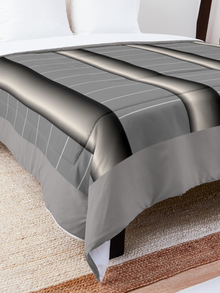 Alternate view of Dynamic Strength grey,black and white geometric design Comforter