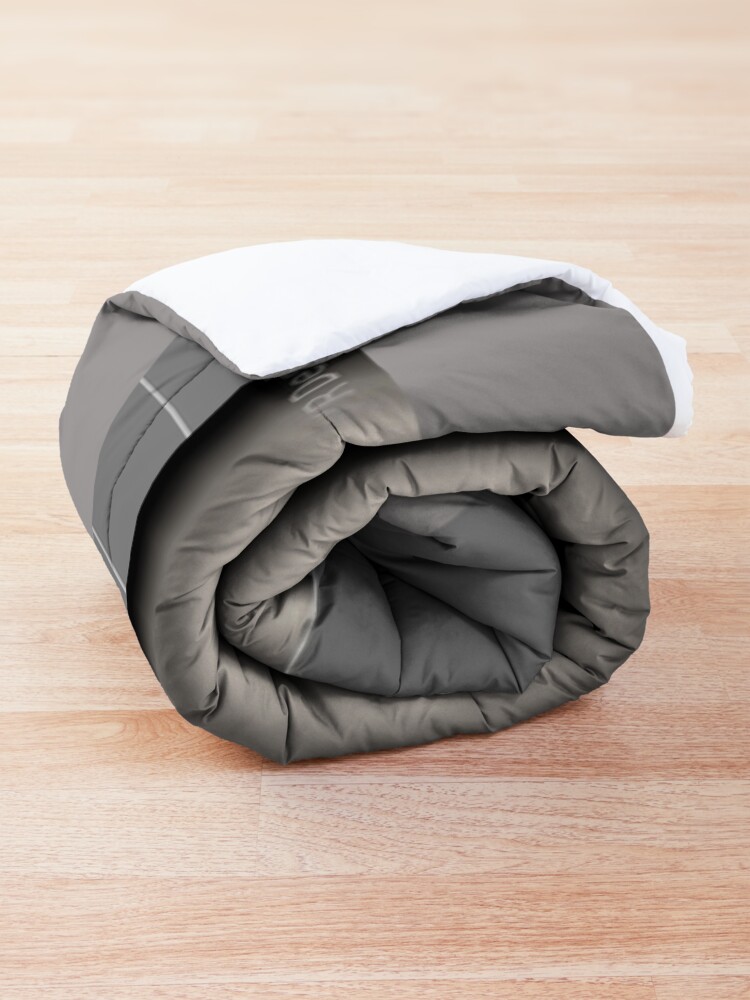 Alternate view of Dynamic Strength grey,black and white geometric design Comforter