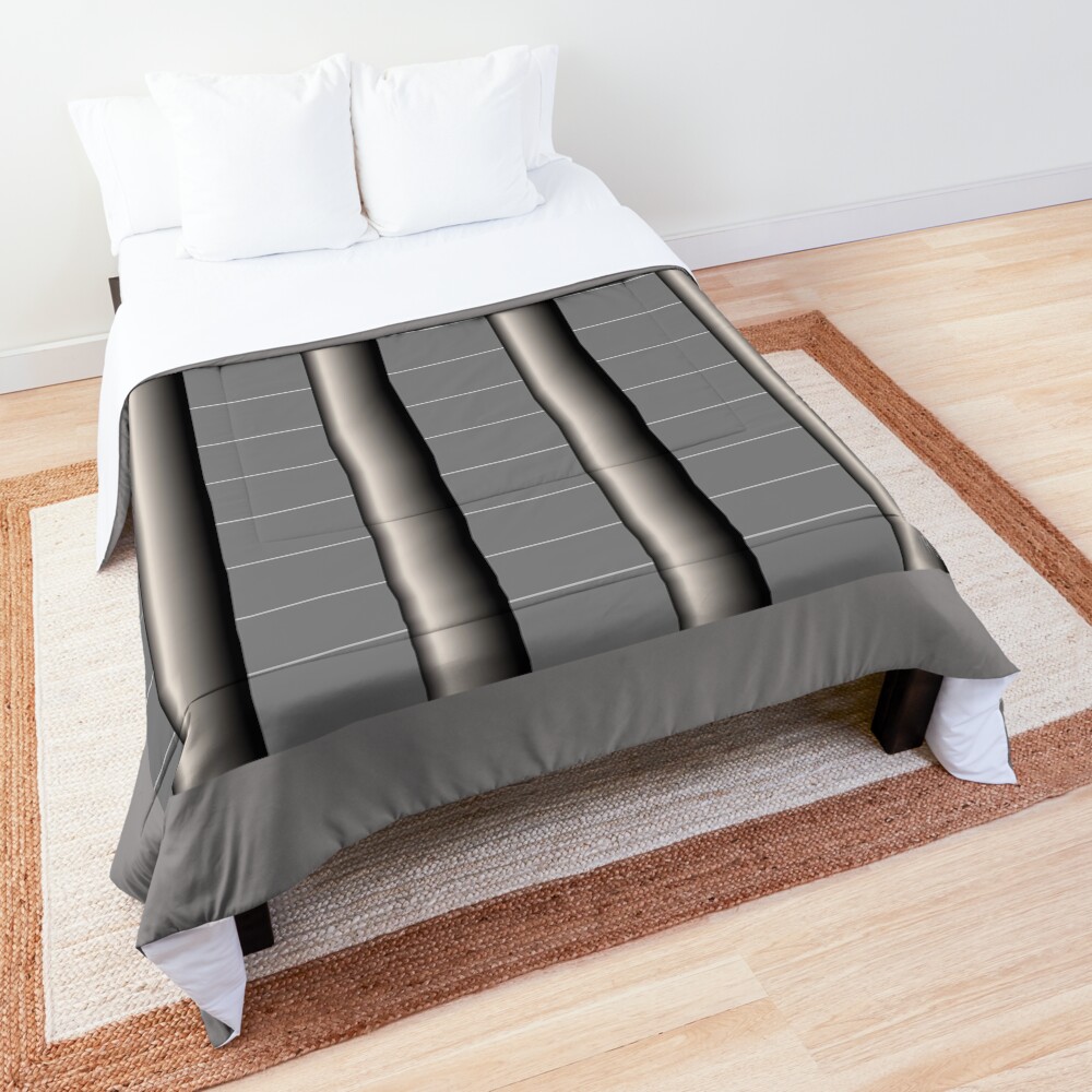 Dynamic Strength grey,black and white geometric design Comforter