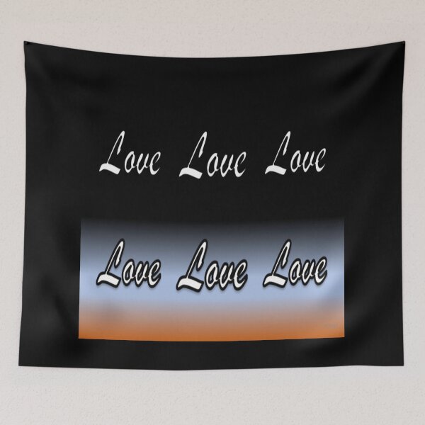 Item preview,  Black, blue and peach design with a love print designed and sold by Vicky Rodden.