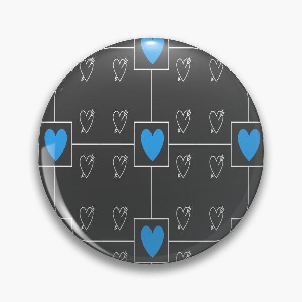 Artikelvorschau, Blaue Herzen mit grauen und weißen Herzen in einem geometrischen Entwurf entworfen und verkauft von Vicky Rodden.