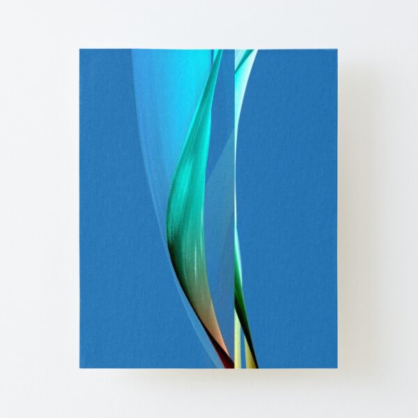 Different shades of blue with a little brown that looks to me like waves coming in from the ocean Canvas Mounted Print