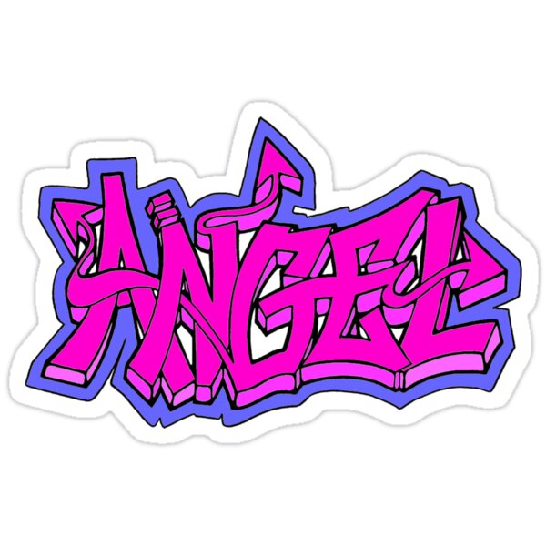 "Graffiti Angel (word)" Stickers by Luna Snaps | Redbubble