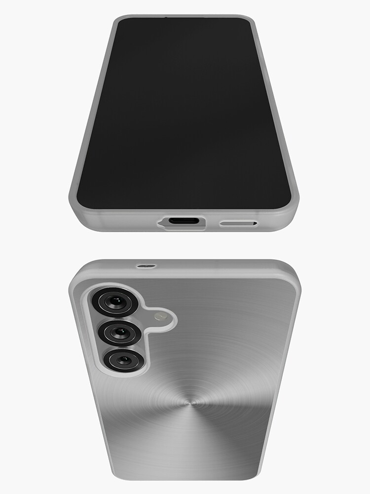 Thumbnail 3 of 4, Samsung Galaxy Phone Case, Brushed Metal Plate Silver designed and sold by basitcv.