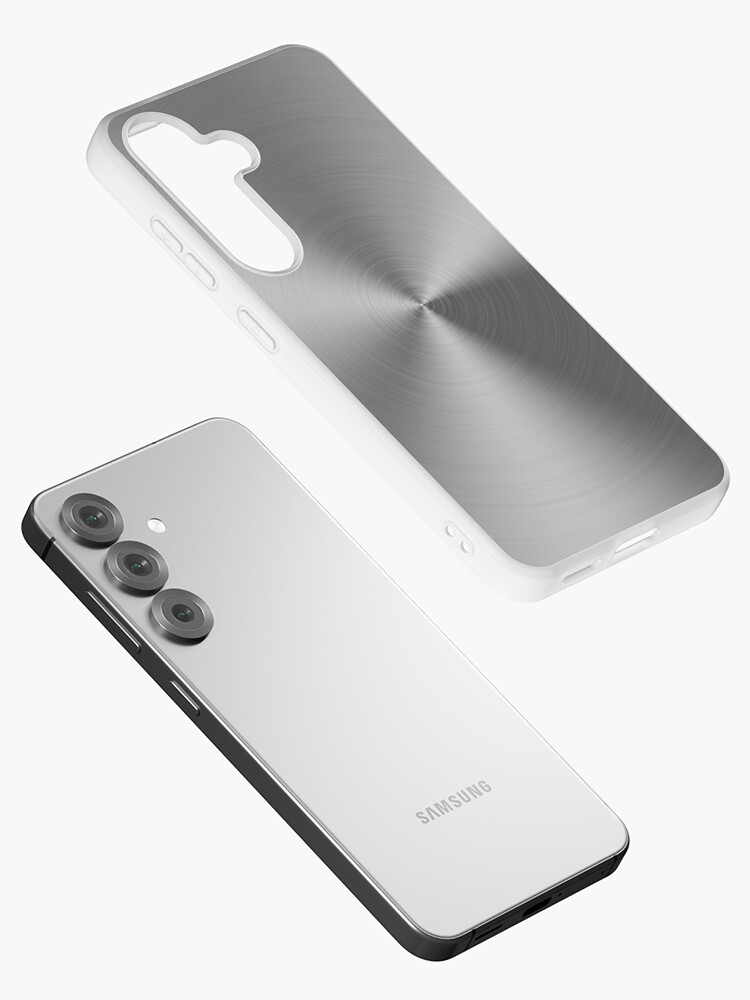 Thumbnail 2 of 4, Samsung Galaxy Phone Case, Brushed Metal Plate Silver designed and sold by basitcv.