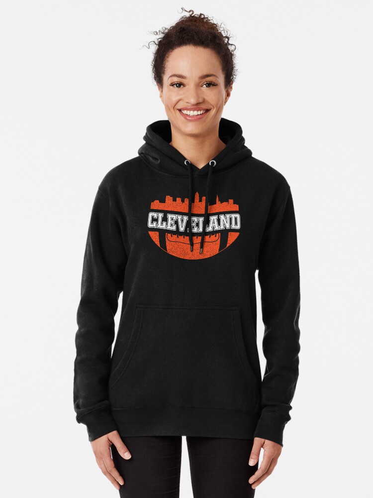 Retro Browns Football Fan Vintage Cleveland Skyline Lightweight Sweatshirt  for Sale by pixeljamz