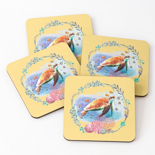 Item preview, Sea Turtle Ocean Fish & Coral Reef, Sticker T-Shirt Laptop Water Bottle designed and sold by StickerArtwork.