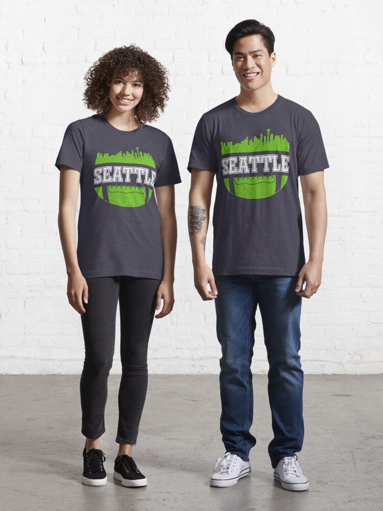 Retro Seahawks Football Fan Vintage Seattle Skyline' T-shirt for