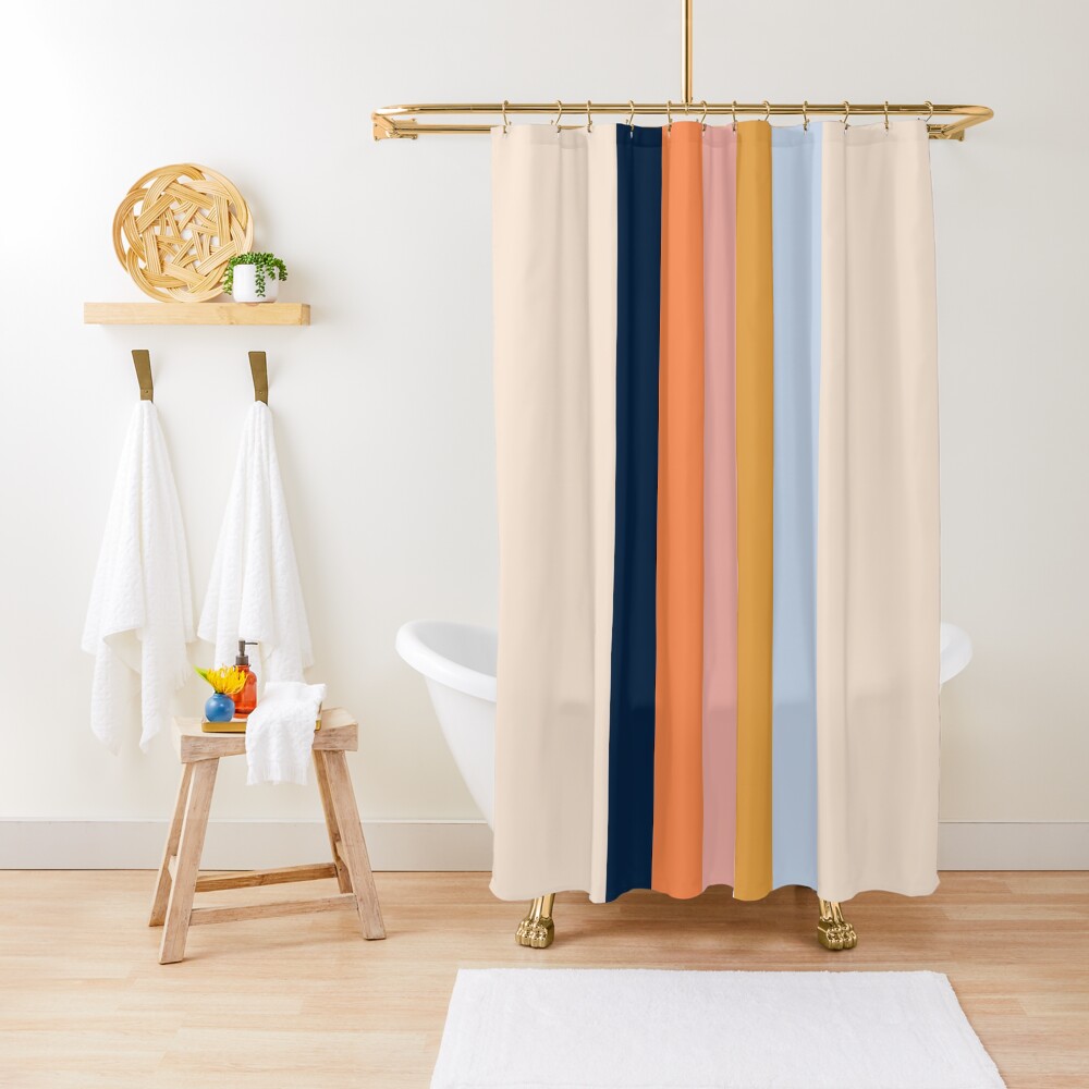 Retro stripes Shower Curtain
