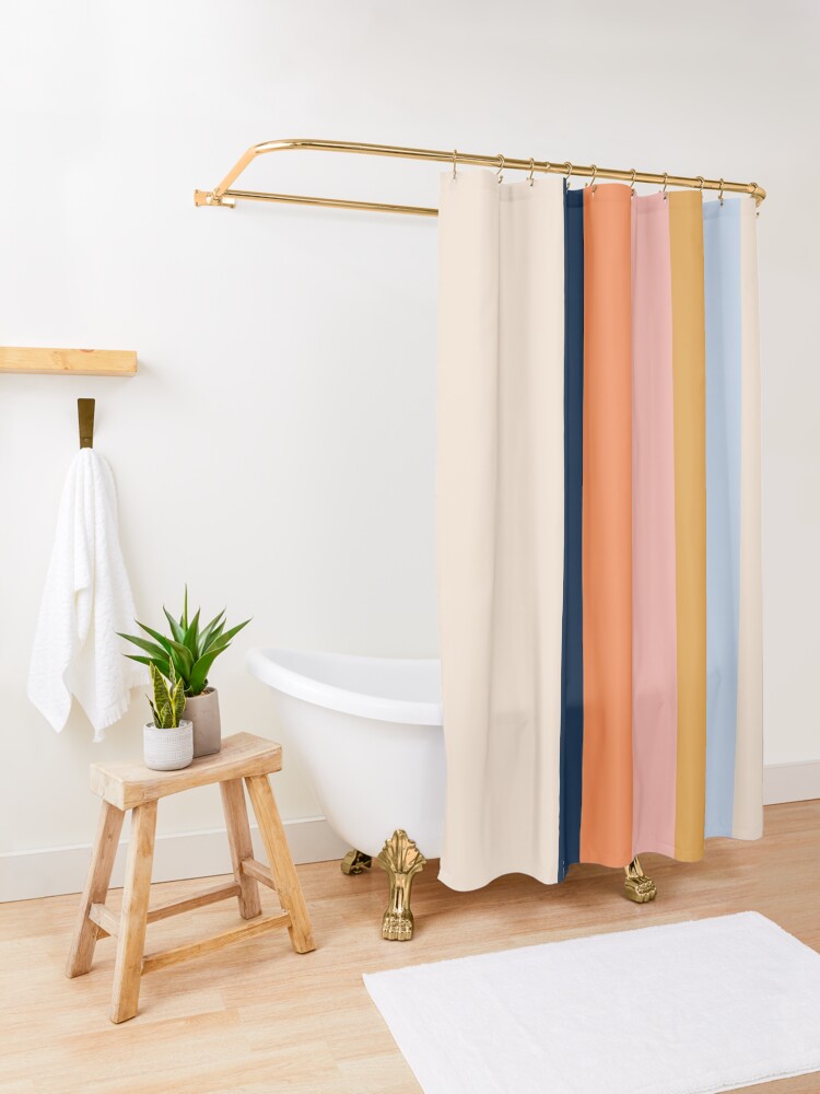 Alternate view of Retro stripes Shower Curtain