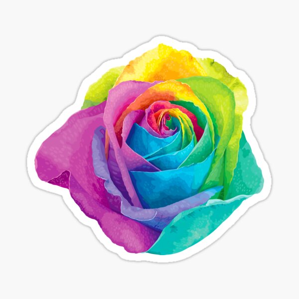 Rainbow rose Sticker