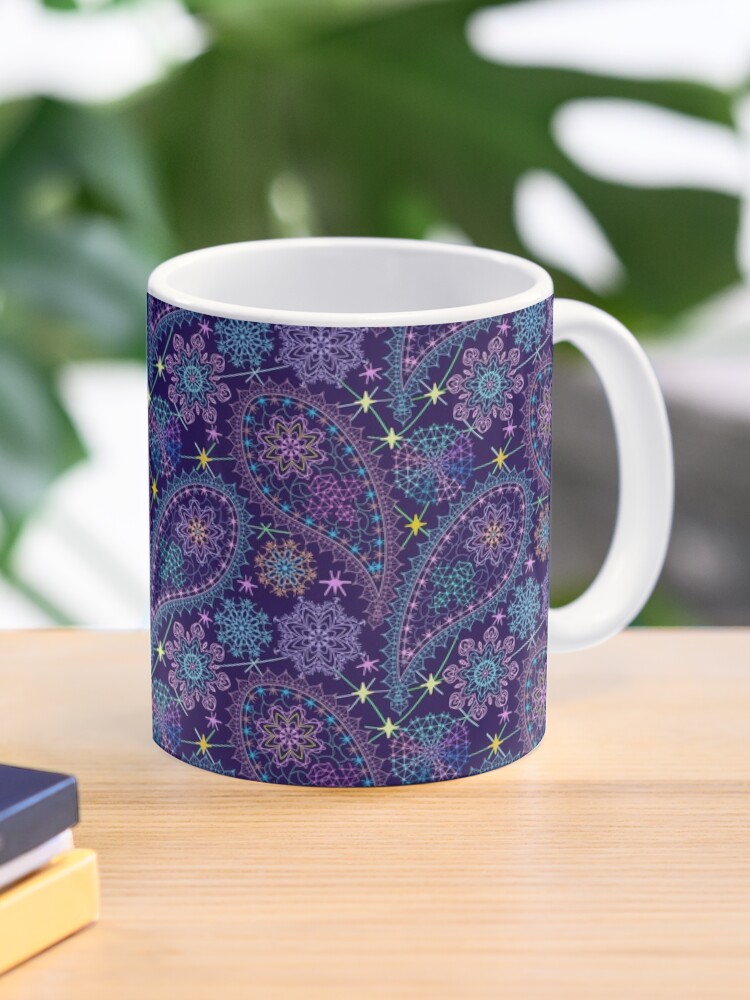 VERA BRADLEY Coffee Mug Tea Cup Brown Teal Floral Geometric