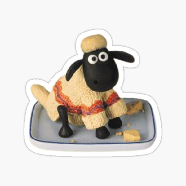 Shaun Eating Cheese in Little Sweater (Wallace and Gromit) Sticker
