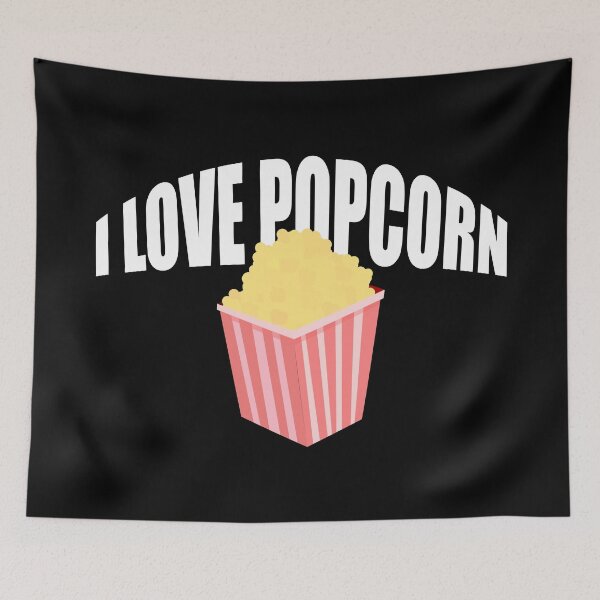 Aperçu de l'œuvre J'aime le pop-corn créée et vendue par kickwear-com.