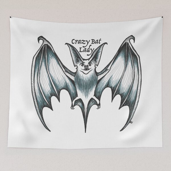 Item preview, Black and White Bat - Crazy Bat Lady designed and sold by The White Bat.