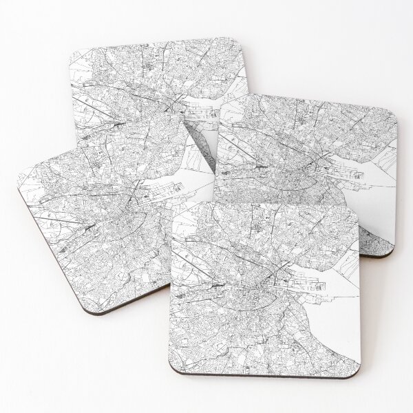 Item preview, Dublin White Map designed and sold by multiplicitymap.