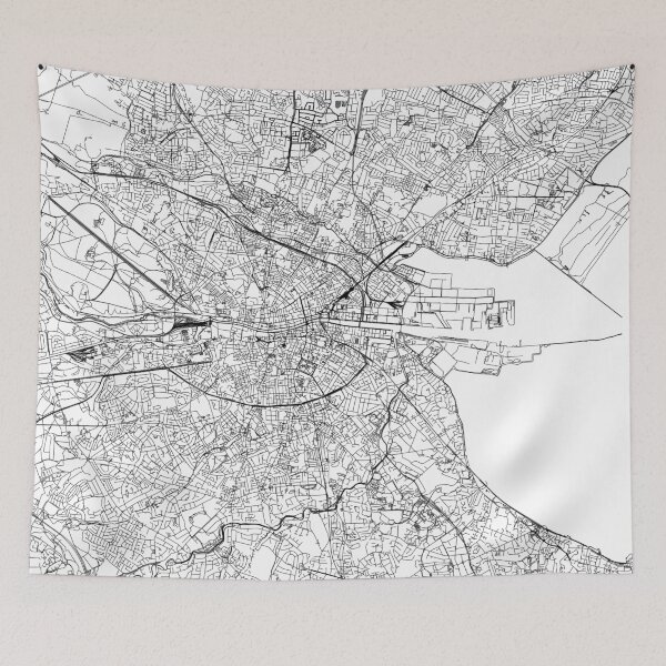 Item preview, Dublin White Map designed and sold by multiplicitymap.