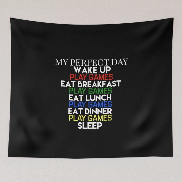 Item preview, My Perfect Day Wake Up Play Games Eat Breakfast Lunch Dinner designed and sold by ChibiSekai.