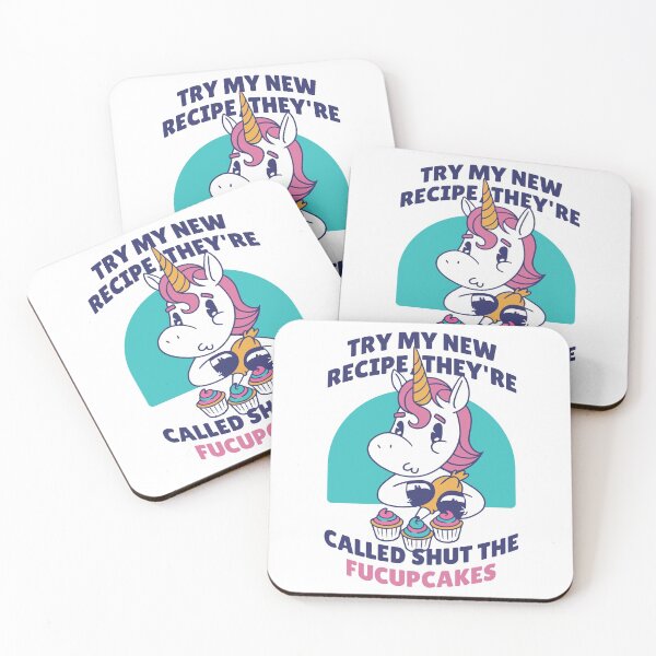 Item preview, Funny Cartoon Unicorn With Cupcakes designed and sold by TeesByMark.
