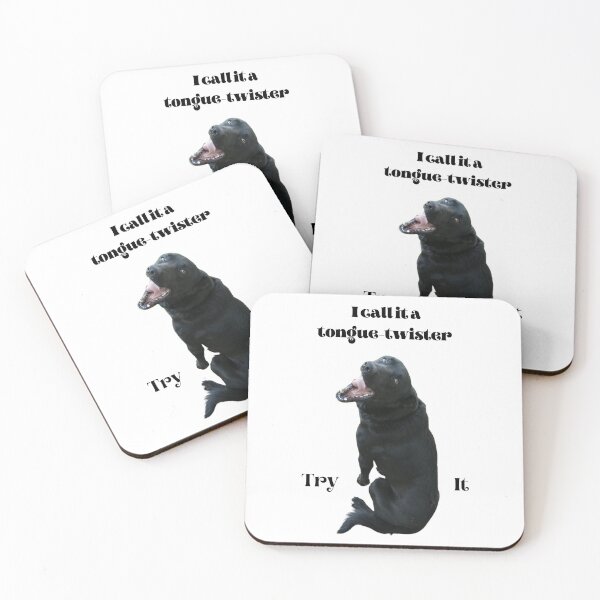 Aperçu de l'œuvre Je l'appelle un virelangue - Essayez-le - défi par un chien noir créée et vendue par AnnaBBS.