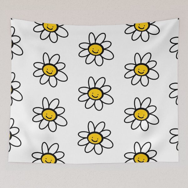 Item preview, smile, sunflower,DAISY,Common daisy,cute daisy,white daisy flower,daisy watercolour,mask designed and sold by bow00wod.