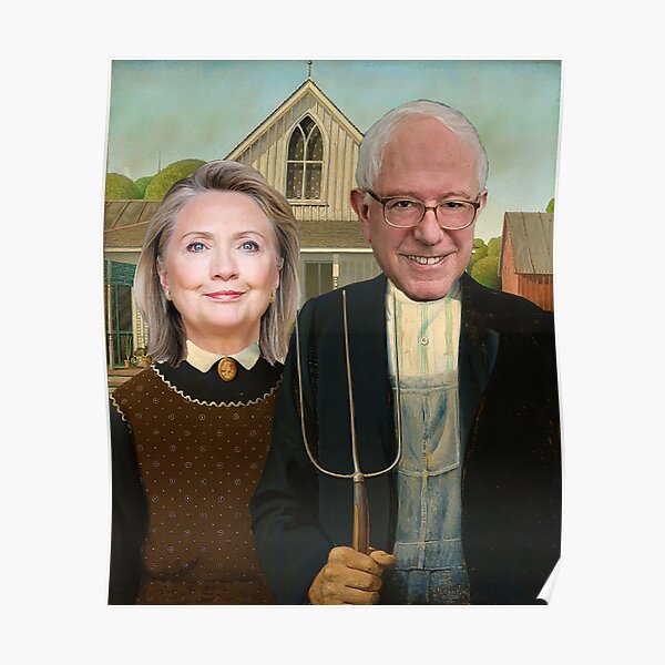 Hillary and Bernie Portrait Poster