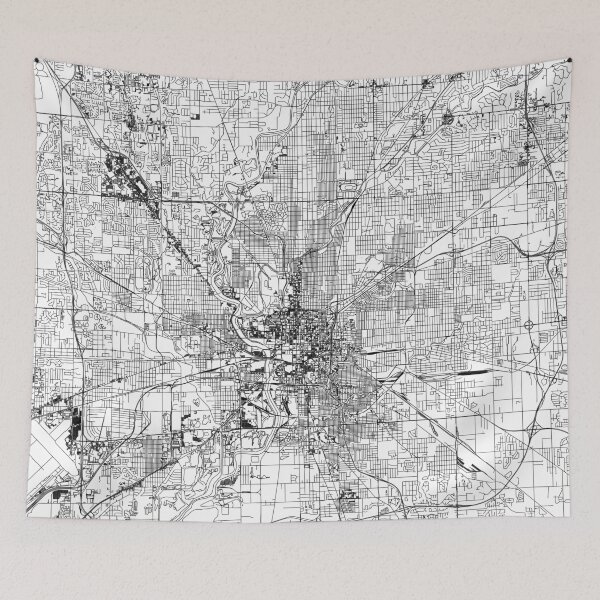 Item preview, Indianapolis White Map designed and sold by multiplicitymap.