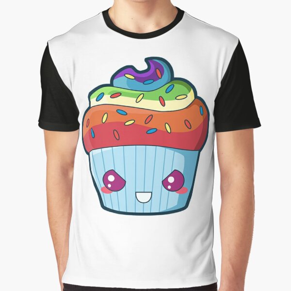 Camiseta Roupa do coração do cupcake de Kawaii