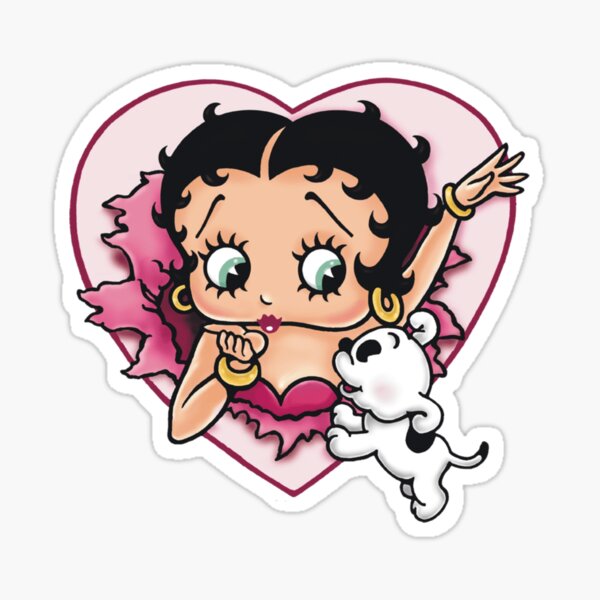 Betty Boop Cartoon Heart Sticker Bumper Decal  "SIZES"