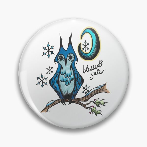 Item preview, Winter Retro Owl - Blessed Yule designed and sold by The White Bat.