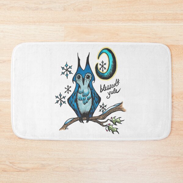 Item preview, Winter Retro Owl - Blessed Yule designed and sold by The White Bat.