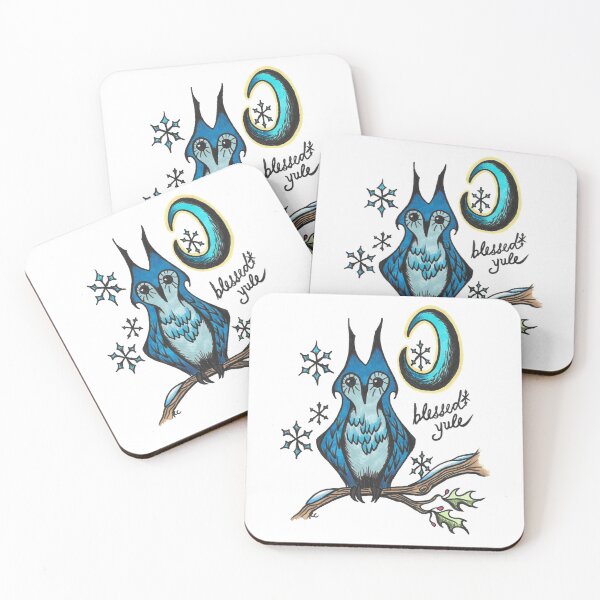 Item preview, Winter Retro Owl - Blessed Yule designed and sold by The White Bat.