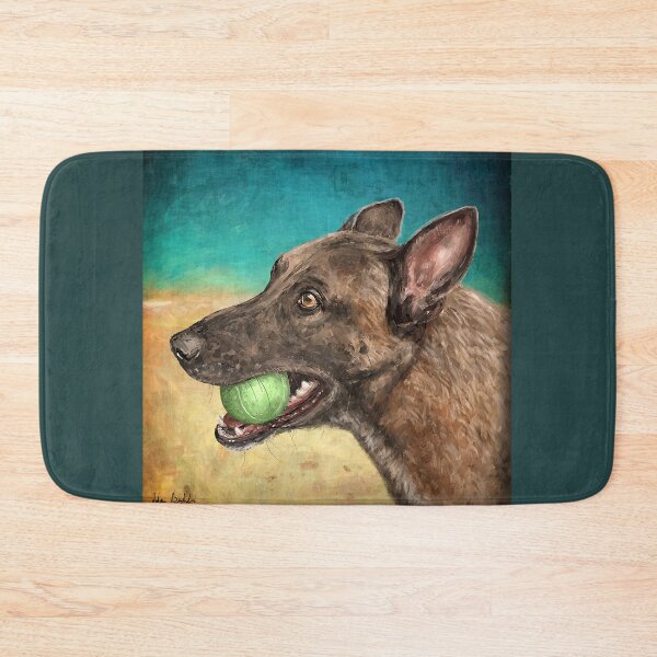Item preview, Painting of a Brown Dog at the Beach with Tennis Ball in its Mouth designed and sold by ibadishi.