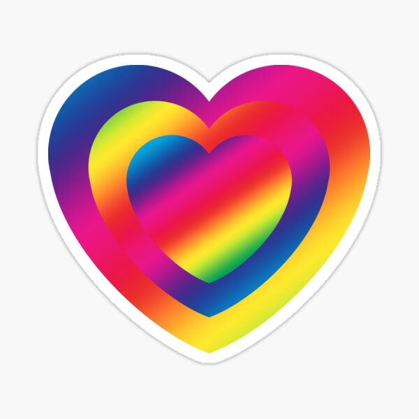 Rainbow Heart Emoji (1) Sticker for Sale by Luna Snaps