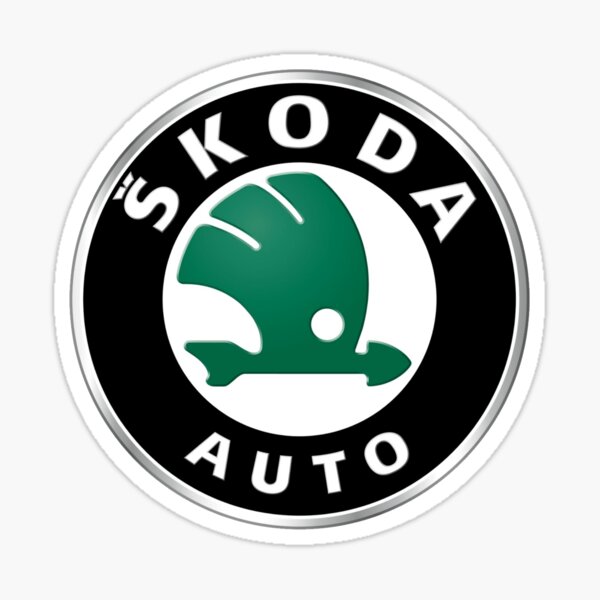 AUTOTUO 2 Packs Car Front Grille Boot Logo Replacement Logo Stickers For S-Koda Octavia Front & Rear Gloss Black 