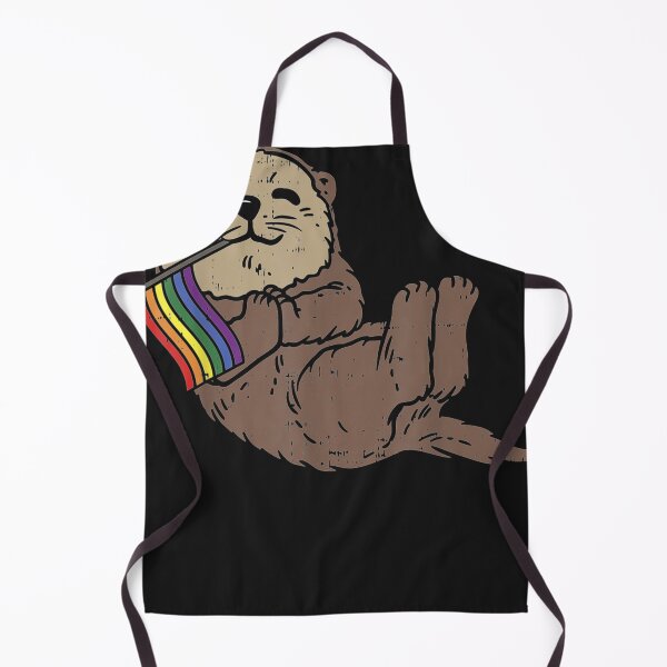 Item preview, LGBT Sea Otter Rainbow Flag Cute Gay Pride designed and sold by RachaelAndrew.
