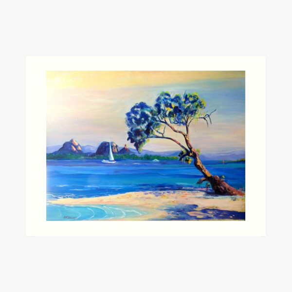 Bribie Island across Pumicestone Passage Art Print