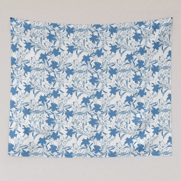 Item preview, Flowers blue flower 6 popular seamless flower pattern for masks, Iphone-cases 7, Lovely Beautiful Blue Colored Pattern designed and sold by DoodlesFlowers.