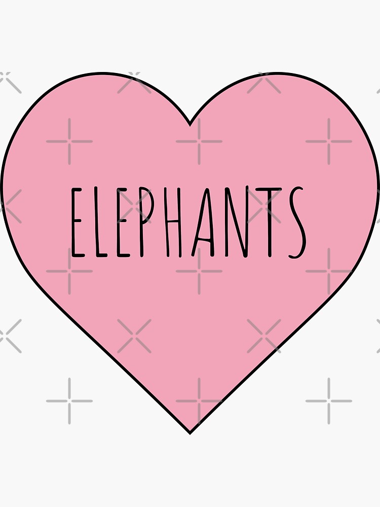 I Love Elephants Sticker For Sale By Penpixelart Redbubble